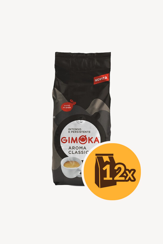 Gimoka kávé - Kávé 3-féle variánssal - Szemes - Gimoka Aroma Classico - 1 kg - 12 db - 1 karton