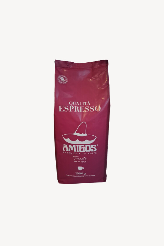Amigos Caffé kávé - Kávé 3-féle variánssal - Szemes - Amigos Caffé Qualitá Espresso - 1 kg - 12 db - 1 karton