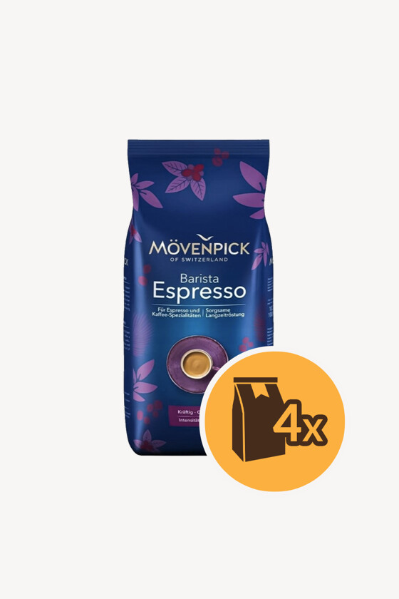 Mövenpick kávé - Kávé 3-féle variánssal - Szemes - Mövenpick Barista Espresso - 1 kg - 4 db - 1 karton