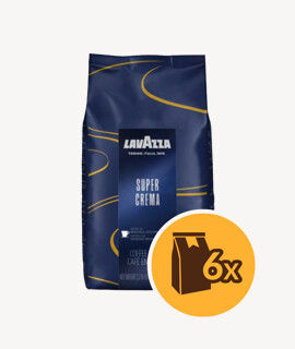 Lavazza Super Crema szemes kávé - 6 x 1 kg - 6 csomag/karton - 1 karton