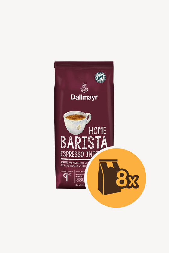 Dallmayr kávé - Kávé 3-féle variánssal - Szemes - Dallmayr Home Barista Espresso Intenso - 1 kg - 8 db - 1 karton