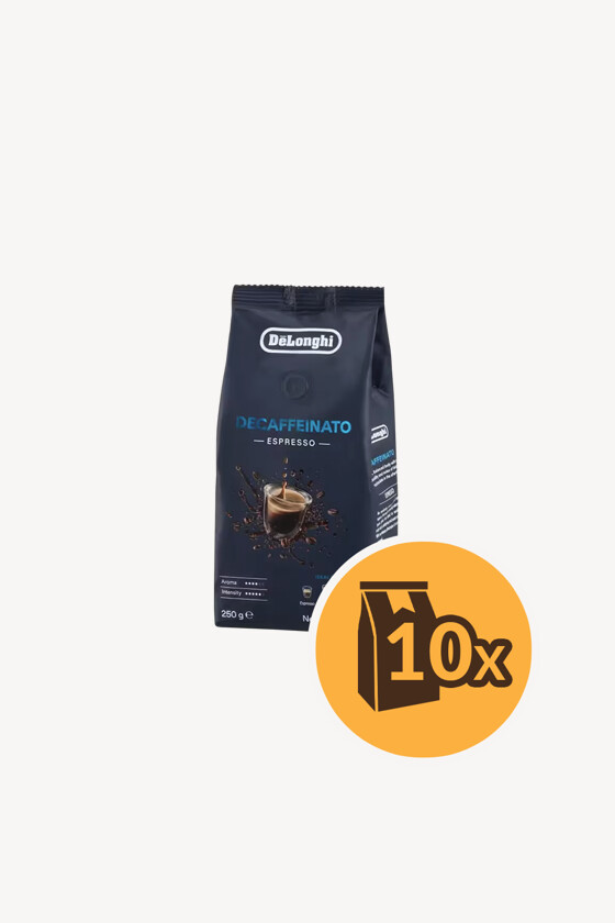Kimbo Delonghi szemes kávé - Kávé 3-féle variánssal - Szemes - Kimbo Delonghi Decaffeinato - 250 g - 10 db - 1 karton