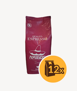 Amigos Caffé Qualitá Espresso szemes kávé - 12 x  1 kg - 12 csomag/karton - 1 karton