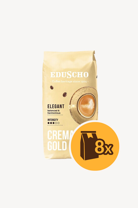 Eduscho kávé - Kávé 3-féle variánssal - Szemes - Eduscho Crema Gold - 1 kg - 8 db - 1 karton