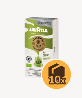 Lavazza Nespresso Tierra Bio-Organic Aluminium kapszulás kávé - 10 x 10 kapszula - 10 doboz/karton - 1 karton