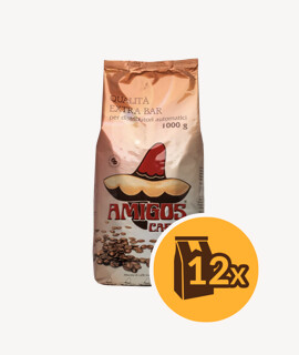 Amigos Caffé Qualitá Extra Bar szemes kávé - 12 x 1 kg - 12 csomag/karton - 1 karton