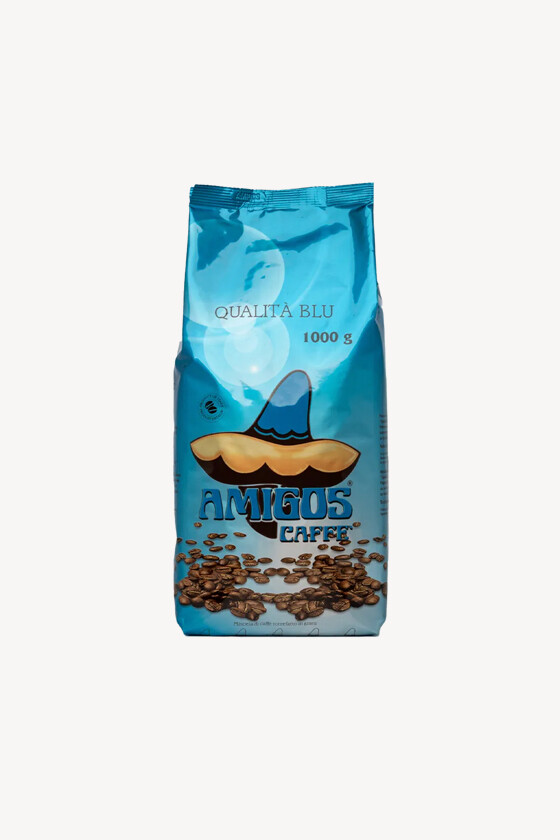 Amigos Caffé kávé - Kávé 3-féle variánssal - Szemes - Amigos Caffé Qualitá Blu - 1 kg - 12 db - 1 karton