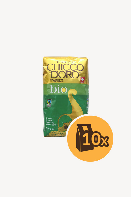 Chicco d'Oro kávé - Kávé 3-féle variánssal - Szemes - Chicco d'Oro Tradition Bio Fairtrade Max Havelaar - 500 g - 10 db - 1 karton
