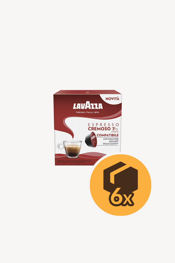 Lavazza kávé - Kávé 3-féle variánssal - Kapszulás - Dolce Gusto kompatibilis - Lavazza Espresso Cremoso - 16 kapszula - 6 db - 1 karton