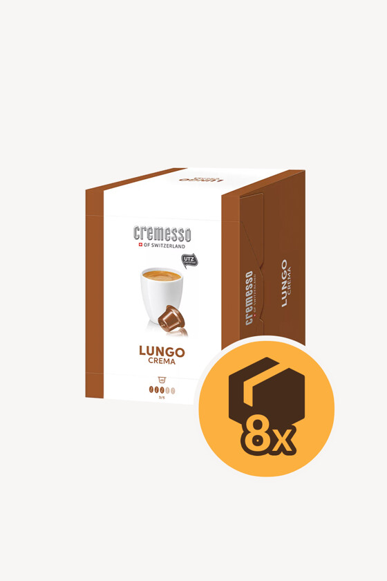 Cremesso kávé - Kávé 3-féle variánssal - Kapszulás - Cremesso kompatibilis - Cremesso Lungo Crema XXL Box - 48 kapszula - 8 db - 1 karton