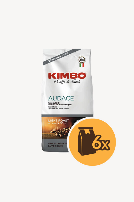 Kimbo szemes kávé - Kávé 3-féle variánssal - Szemes - Kimbo Audace - 1 kg - 6 db - 1 karton