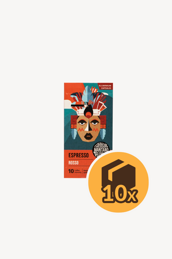 Mantaro kávé - Kávé 3-féle variánssal - Kapszulás - Nespresso kompatibilis - Mantaro Espresso Rosso - 10 kapszula - 10 db - 1 karton