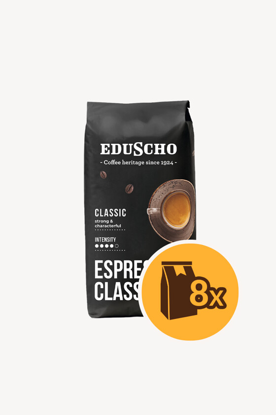 Eduscho kávé - Kávé 3-féle variánssal - Szemes - Eduscho Espresso Classic - 1 kg - 8 db - 1 karton