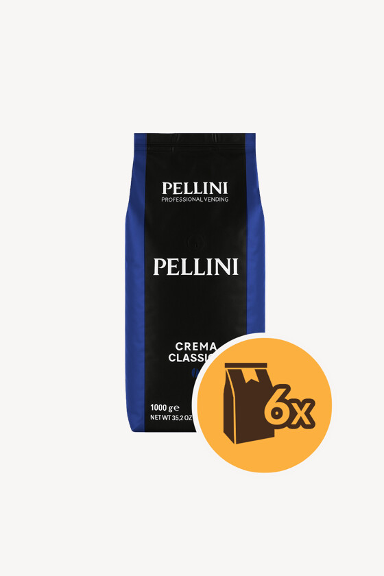 Pellini szemes kávé - Kávé 3-féle variánssal - Szemes - Pellini Crema Classica - 1 kg - 6 db - 1 karton