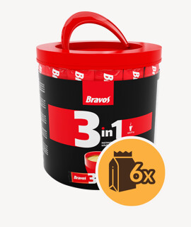 Bravos 3 in 1 instant kávépor - 6 x 50 tasak - 6 csomag/karton - 1 karton