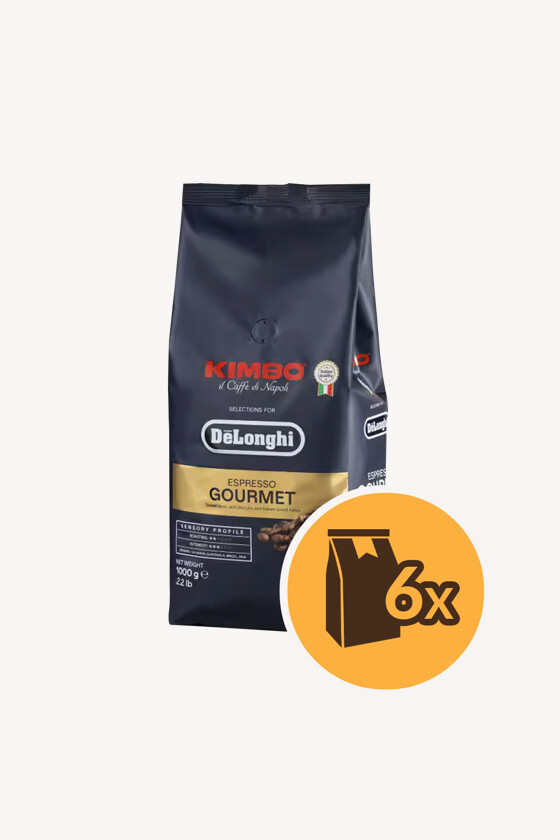 Kimbo Delonghi szemes kávé - Kávé 3-féle variánssal - Szemes - Kimbo Delonghi Espresso Gourmet - 1 kg - 6 db - 1 karton