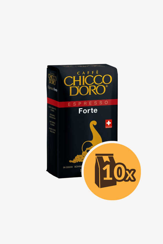 Chicco d'Oro kávé - Kávé 3-féle variánssal - Szemes - Chicco d'Oro Espresso Forte - 1 kg - 10 db - 1 karton