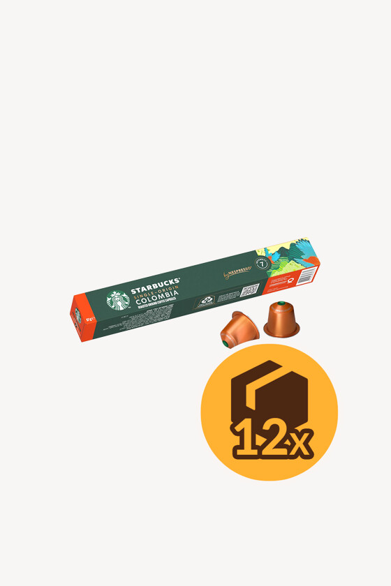 Starbucks kávé - Kávé 3-féle variánssal - Kapszulás - Nespresso kompatibilis - Starbucks Single-Origin Colombia - 10 kapszula - 12 db - 1 karton