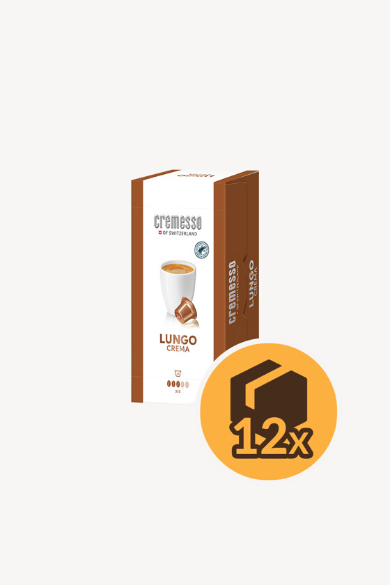 Cremesso kávé - Kávé 3-féle variánssal - Kapszulás - Cremesso kompatibilis - Cremesso Lungo Crema - 16 kapszula - 12 db - 1 karton