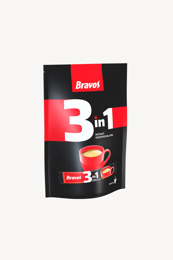 Bravos 3 in 1 instant kávépor - 10 tasak - 1 csomag