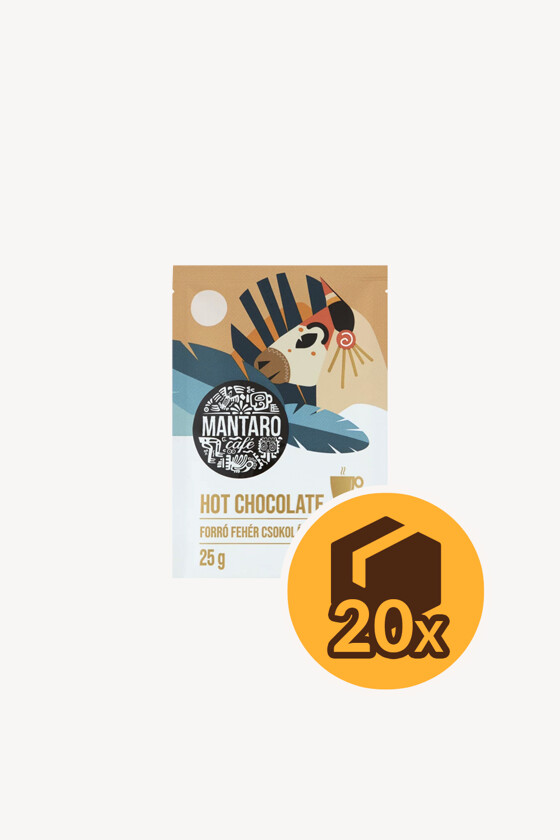 Mantaro fehér forró csokoládé italpor - 20 x 25 g - 20 tasak/karton - 1 karton