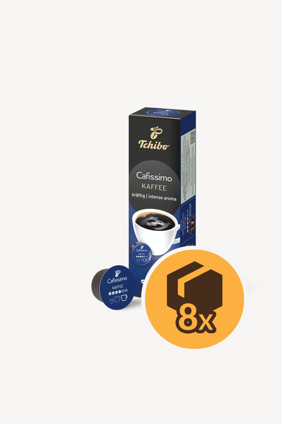 Tchibo kávé - Kávé 3-féle variánssal - Kapszulás - Tchibo Cafissimo kompatibilis - Tchibo Cafissimo Caffé Intense - 10 kapszula - 8 db - 1 karton