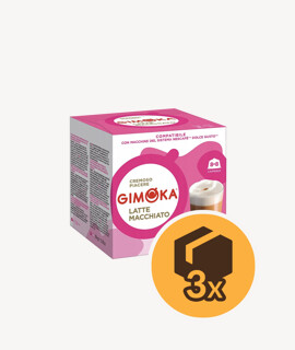 Gimoka Latte Macchiato Dolce Gusto kompatibilis kapszulás kávé - 3 x 16 kapszula - 3 doboz/karton - 1 karton