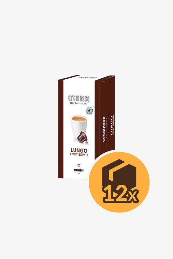 Cremesso kávé - Kávé 3-féle variánssal - Kapszulás - Cremesso kompatibilis - Cremessa Lungo Fortissimo - 16 kapszula - 12 db - 1 karton